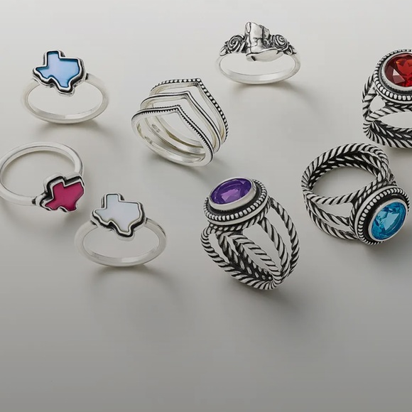 James Avery Silver Texas State gemstone Ring white doublet - Picture 9 of 9